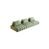 Green Baby Fleece Pillow Back Concealed Support Sofa Image - 2