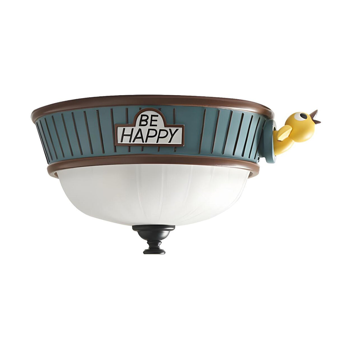 Green Bowl Shape Resin Small Flush Mount Ceiling Light Image - 3