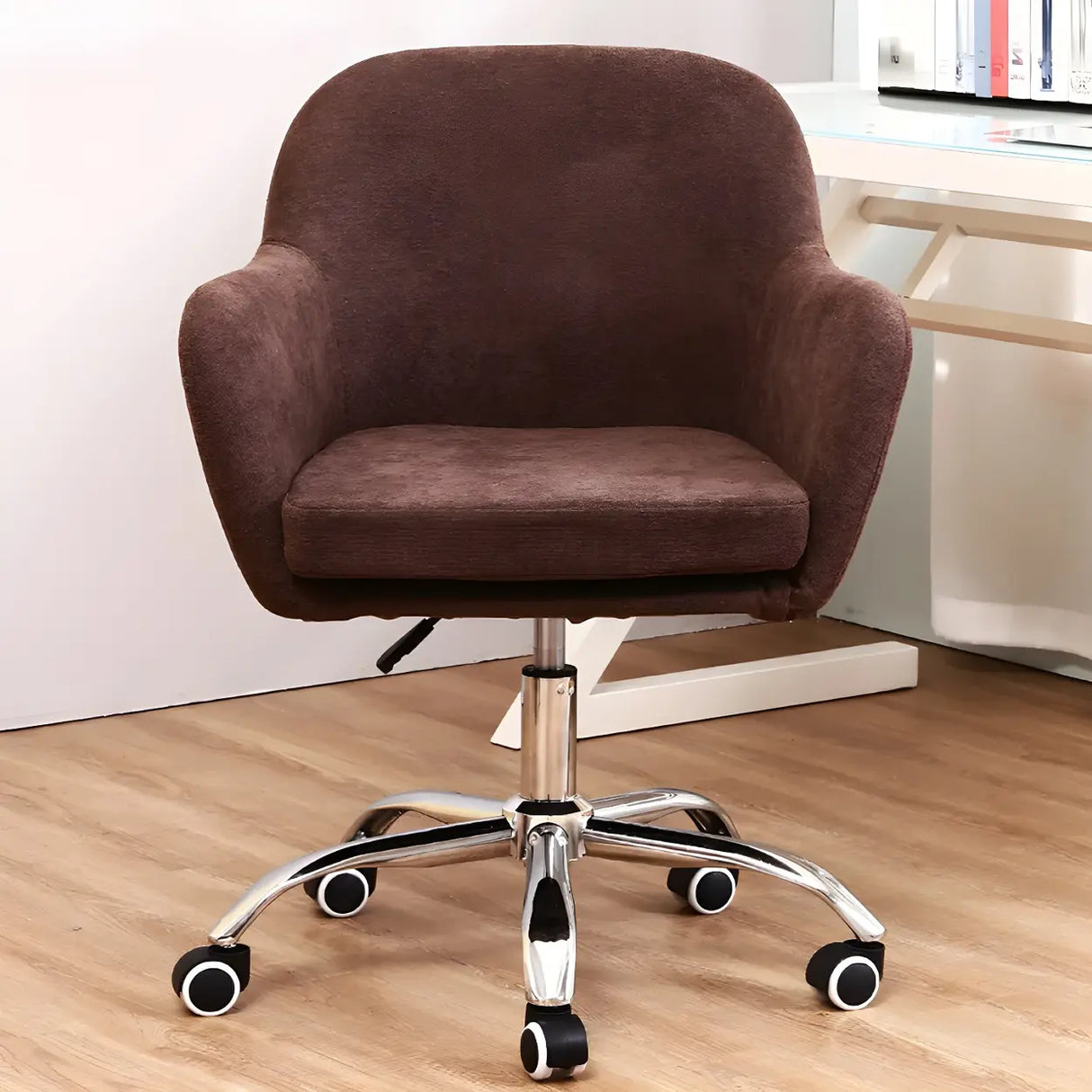 Green Contemporary Swivel Fabric Adjustable Office Chair Image - 5