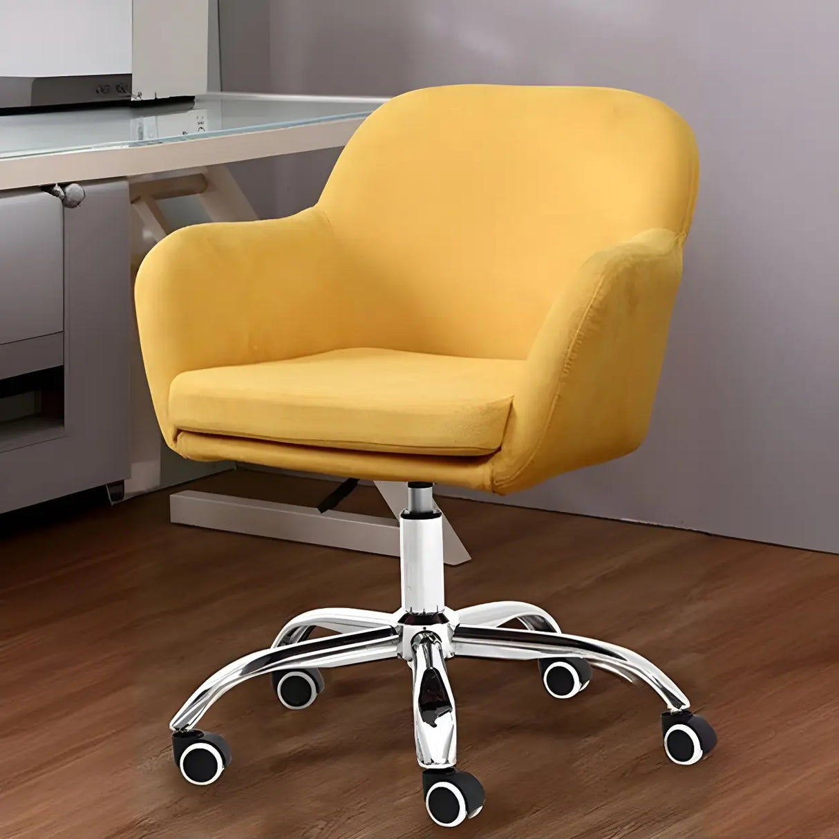 Green Contemporary Swivel Fabric Adjustable Office Chair Image - 6