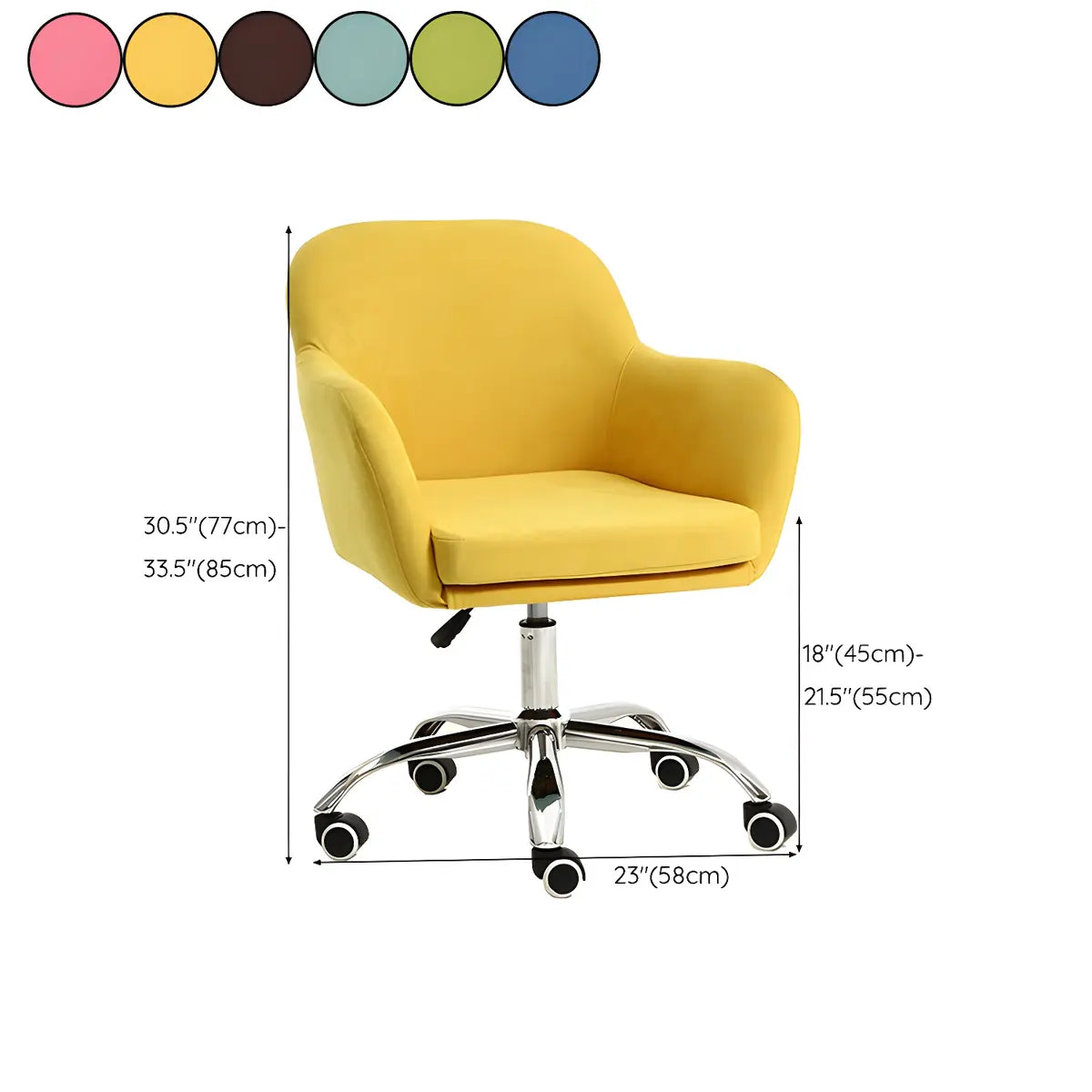 Green Contemporary Swivel Fabric Adjustable Office Chair 