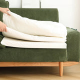 Green Corduroy Cherry Pillow Top Arm Wood Frame Sofa Image - 12