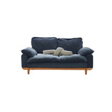 Green Corduroy Cherry Pillow Top Arm Wood Frame Sofa Image - 14
