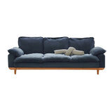 Green Corduroy Cherry Pillow Top Arm Wood Frame Sofa Image - 5