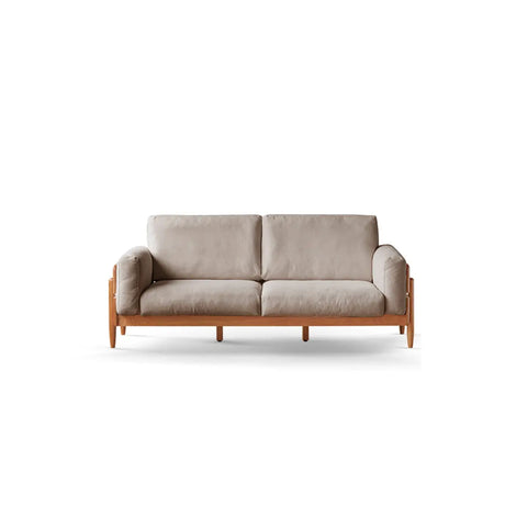 Green Corduroy Fabric Down Fill Wood Frame 3 Seats Sofa Image - 2