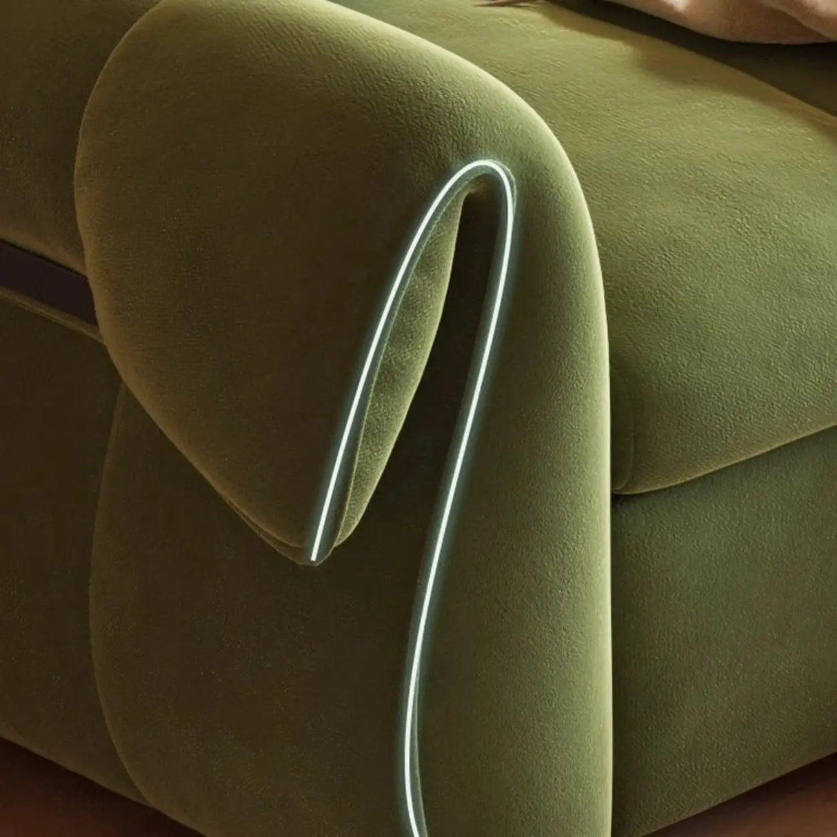Green Cushion Back Detachable Mattress Sleeper Sofa Image - 10