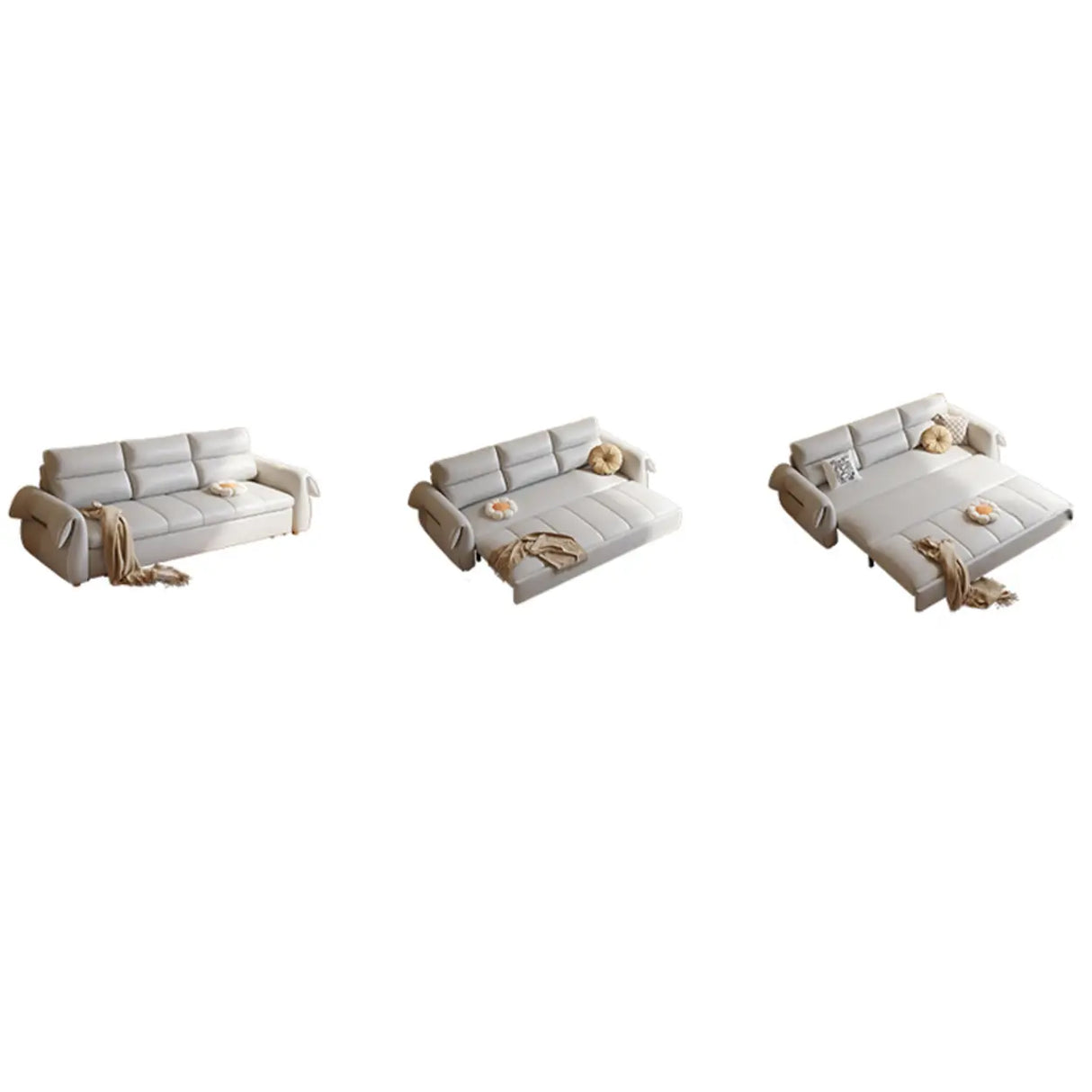 Green Cushion Back Detachable Mattress Sleeper Sofa Image - 11