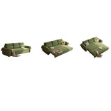 Green Cushion Back Detachable Mattress Sleeper Sofa Image - 5