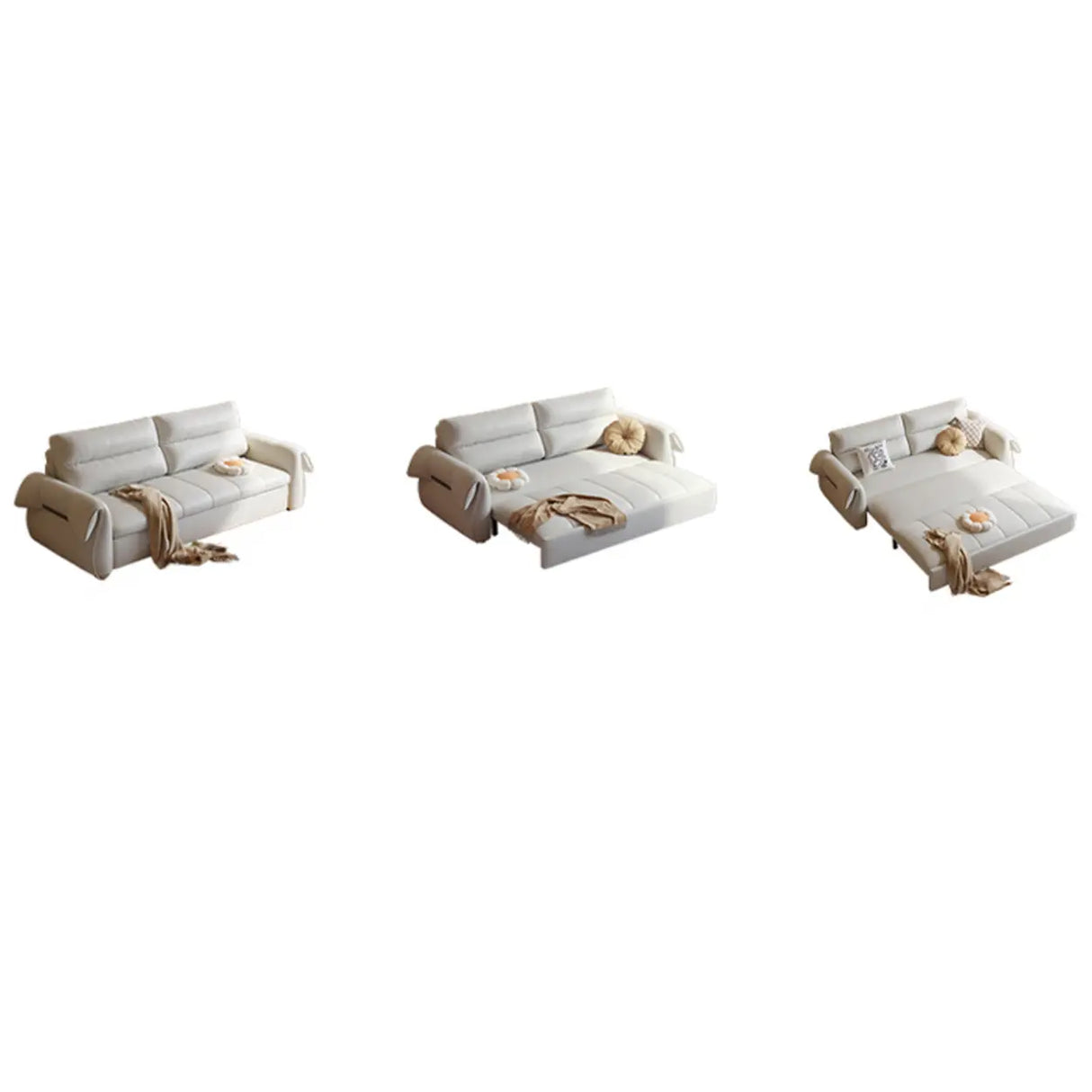 Green Cushion Back Detachable Mattress Sleeper Sofa Image - 9