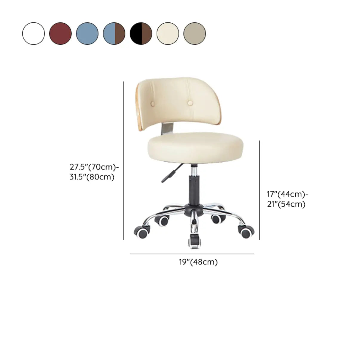 Green Ergonomic Leather Swivel Office Chair with Wheels 