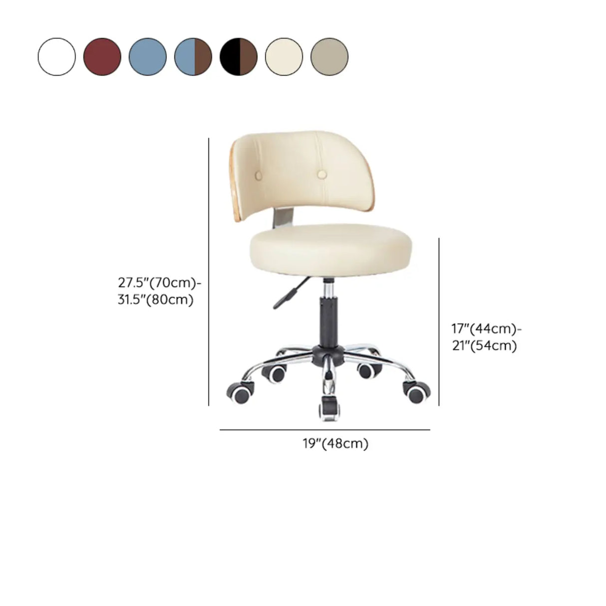 Green Ergonomic Leather Swivel Office Chair with Wheels 