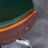 Green Ergonomic Leather Swivel Office Chair with Wheels Image - 8