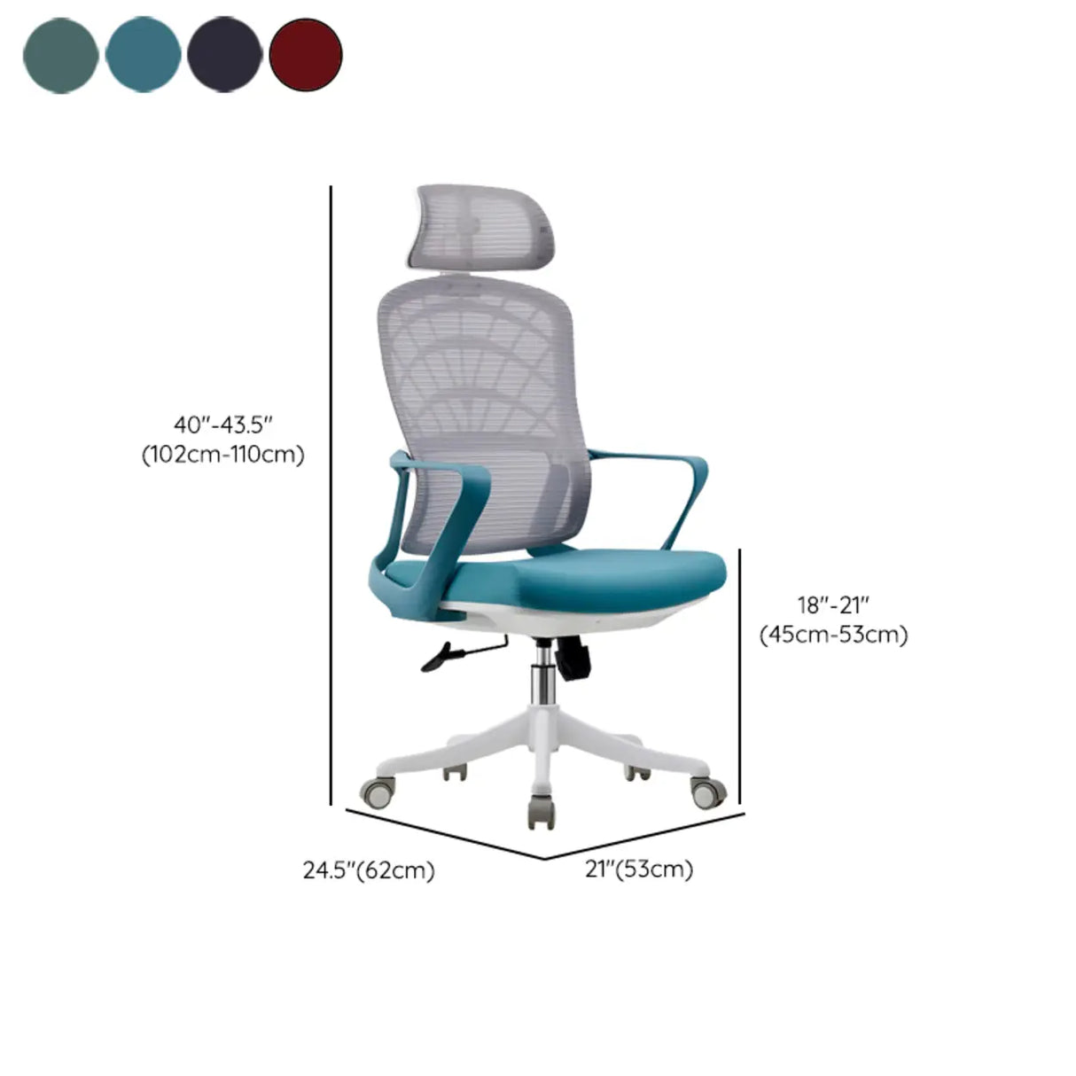 Green Ergonomic Nylon Frame Mesh Adjustable Office Chair 