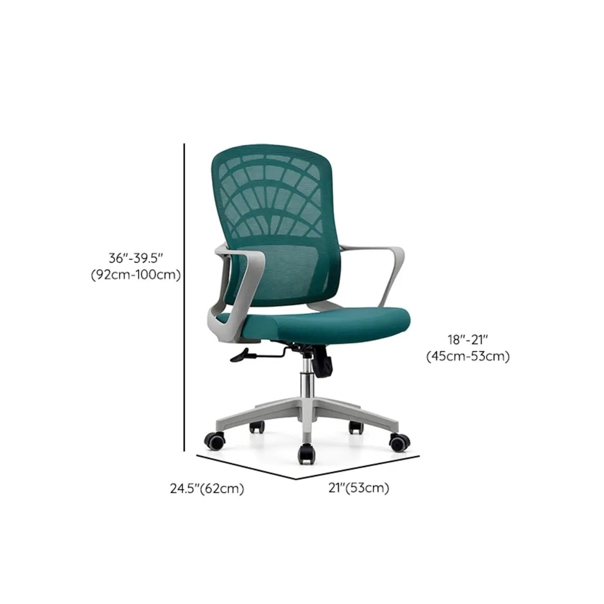 Green Ergonomic Nylon Frame Mesh Adjustable Office Chair Image - 13