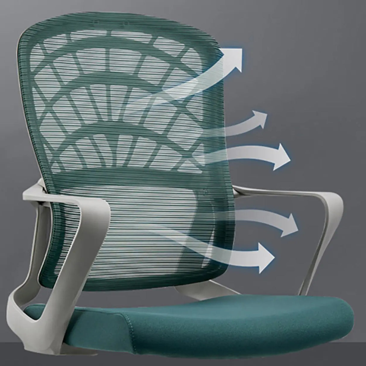 Green Ergonomic Nylon Frame Mesh Adjustable Office Chair Image - 4