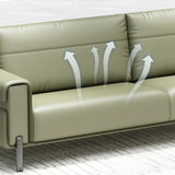 Green Faux Leather Reception Loveseat Set with Legs Image - 11