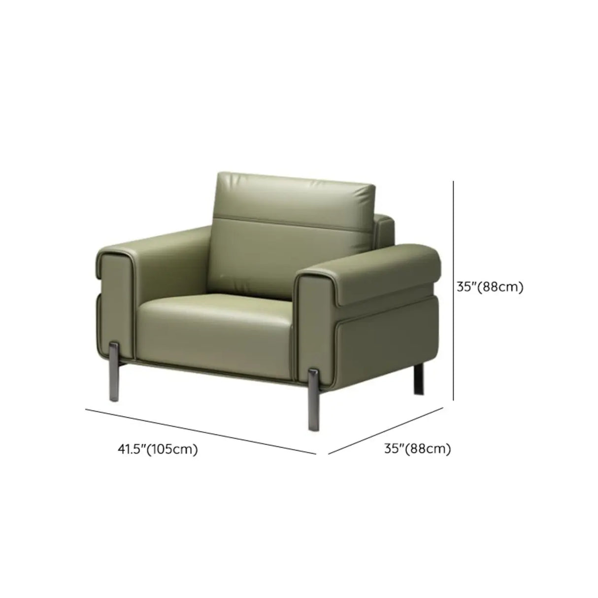 Green Faux Leather Reception Loveseat Set with Legs 