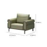Green Faux Leather Reception Loveseat Set with Legs #size