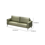 Green Faux Leather Reception Loveseat Set with Legs Image - 14