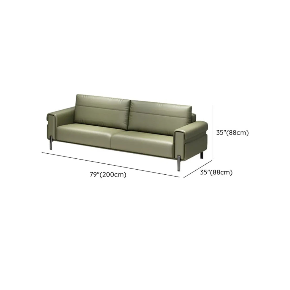 Green Faux Leather Reception Loveseat Set with Legs Image - 15