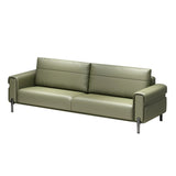Green Faux Leather Reception Loveseat Set with Legs Image - 5