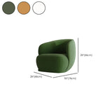 Green Flannel Curved Back Pine Wood Frame Accent Chair #size
