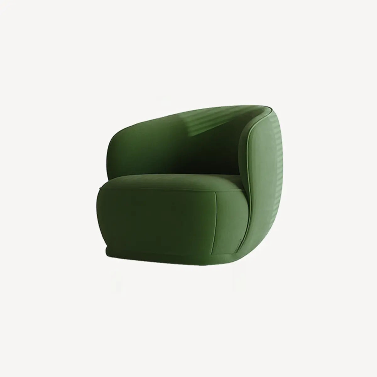 Green Flannel Curved Back Pine Wood Frame Accent Chair Image - 8