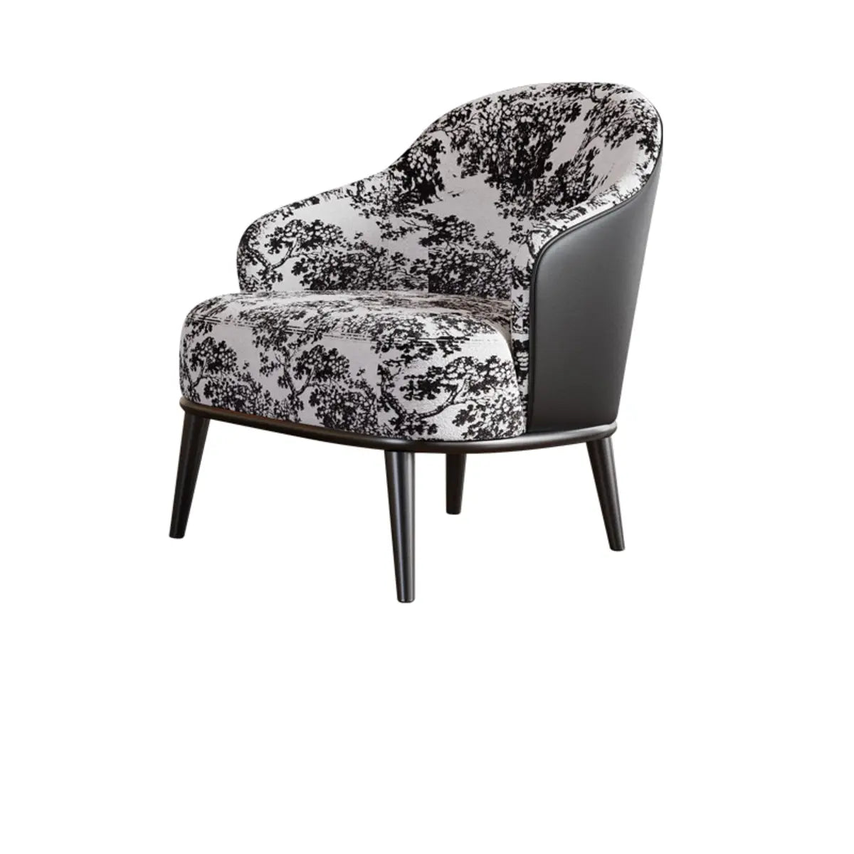 Green Flannel Fabric Fixed Back Accent Chair with Arms Image - 2