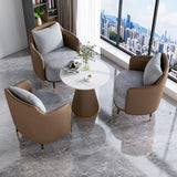 Green Grey Fabric Single Sofa Seating Group with Table Image - 17