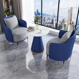 Green Grey Fabric Single Sofa Seating Group with Table Image - 5