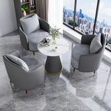 Green Grey Fabric Single Sofa Seating Group with Table Image - 6
