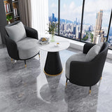 Green Grey Fabric Single Sofa Seating Group with Table Image - 7