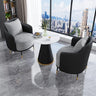 Green Grey Fabric Single Sofa Seating Group with Table Image - 7