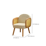 Green Leather Track Arm Fixed Back Solid Wood Arm Chair #size