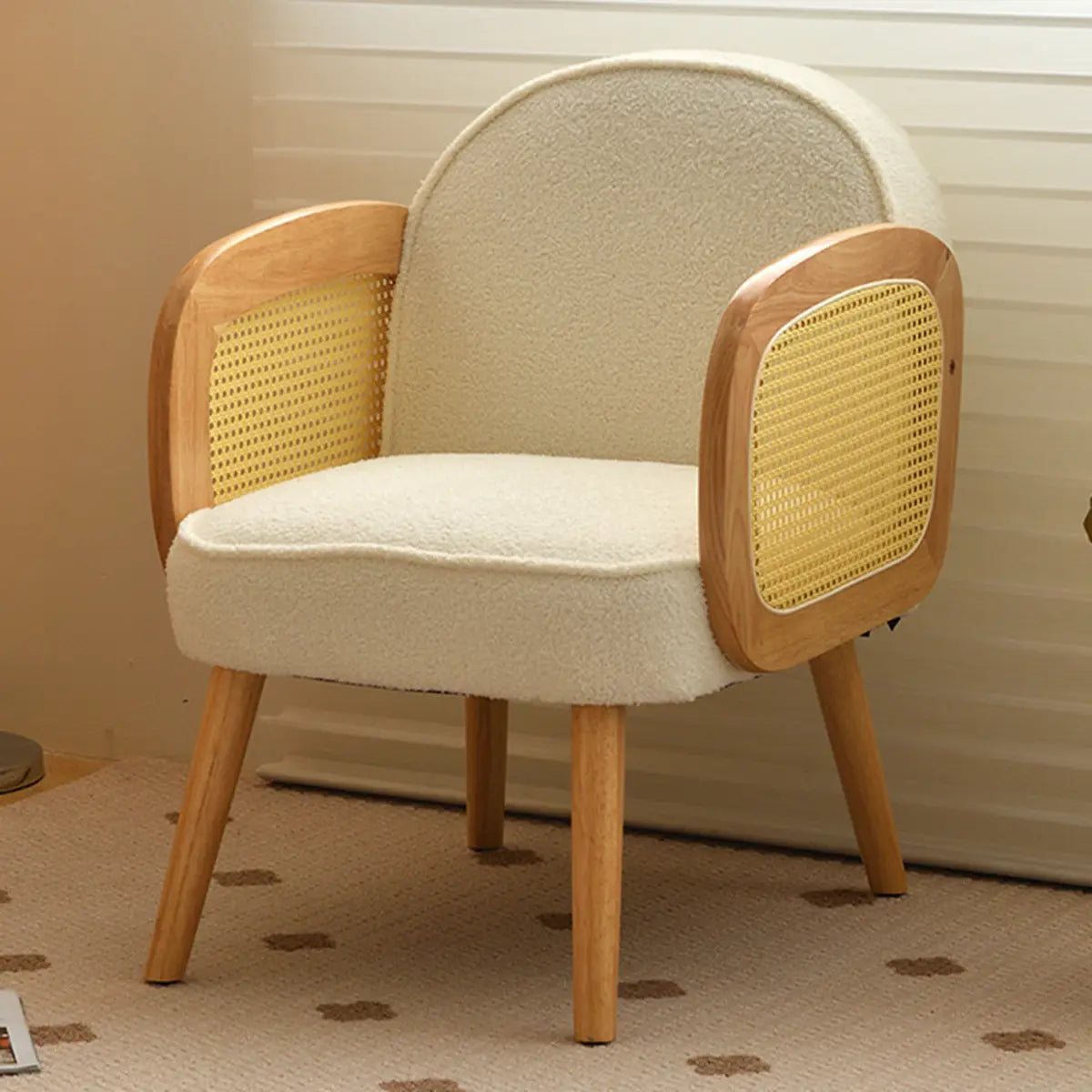 Green Leather Track Arm Fixed Back Solid Wood Arm Chair Image - 3