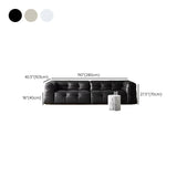 Green Mohair Square Arm Biscuit Back Sofa with Pillow Image - 26