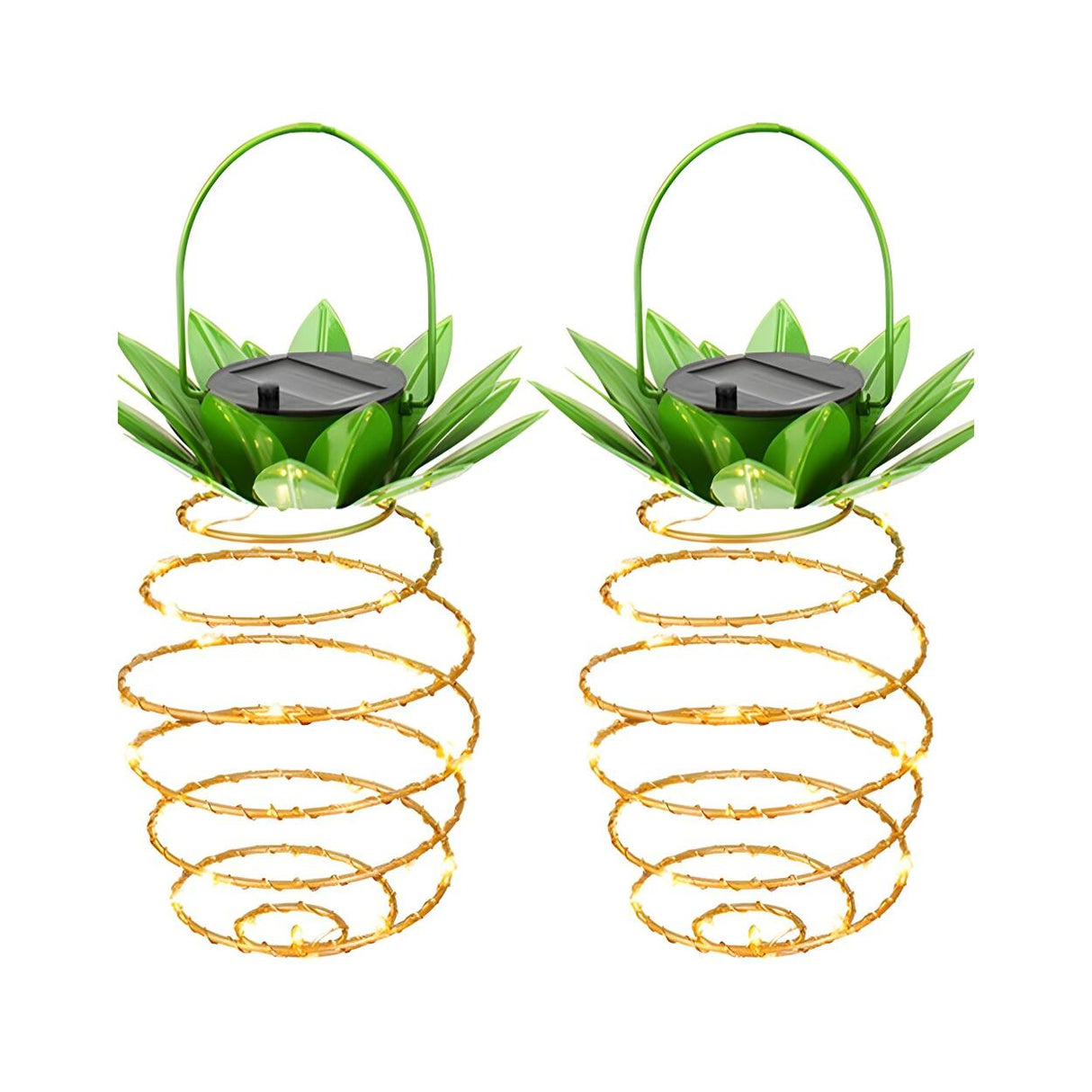 Green Pineapple Solar LED Outdoor Pendant Lights Image - 6