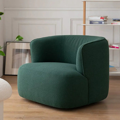Green Recessed Arm Scratch Resistant Flannel Arm Chair Image - 2
