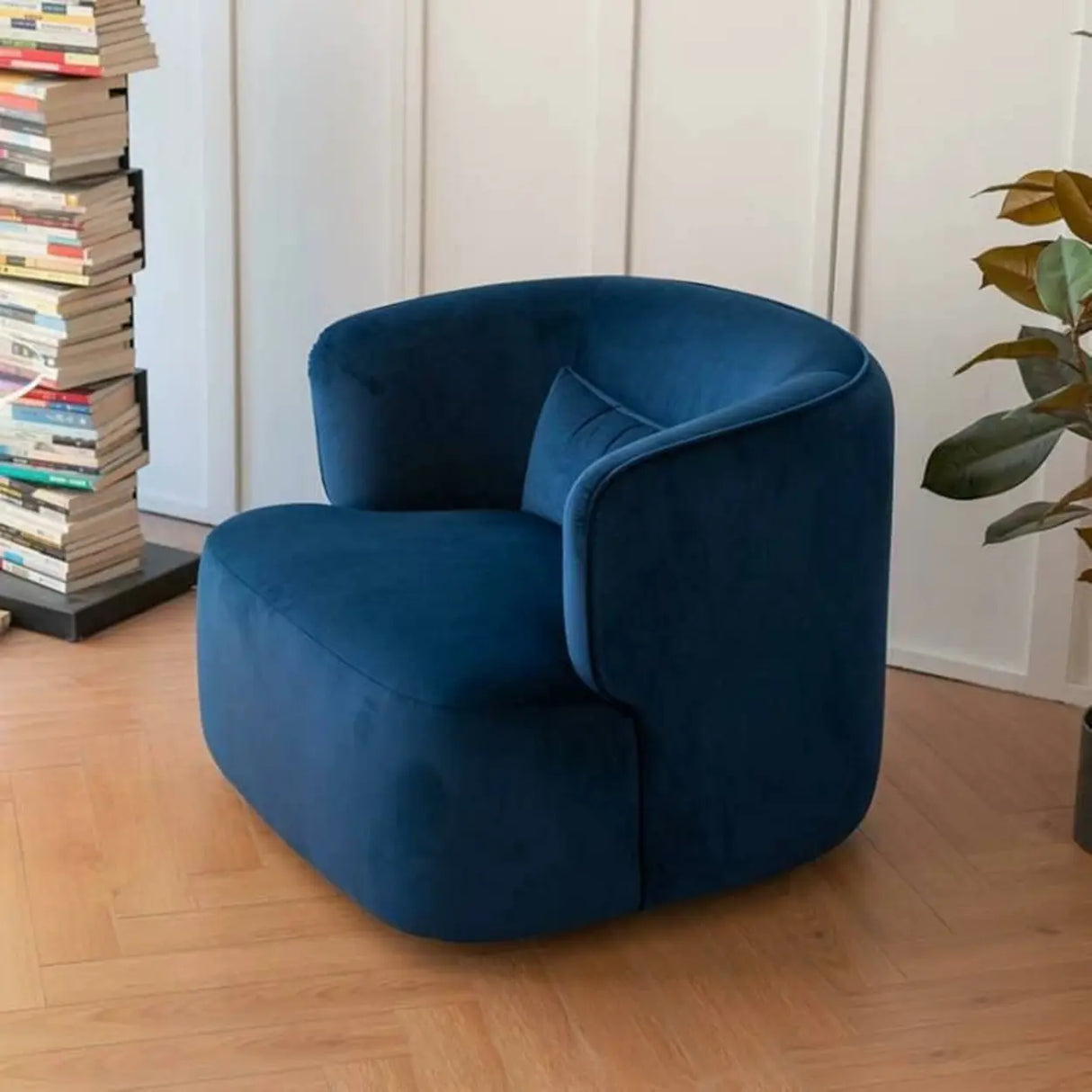 Green Recessed Arm Scratch Resistant Flannel Arm Chair Image - 4