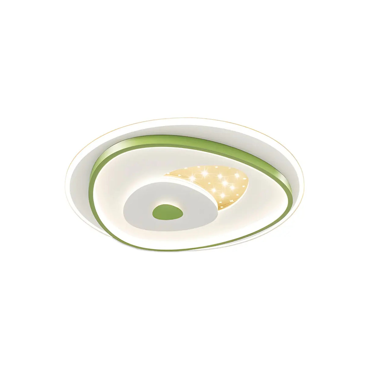Green Rectangle Dimmable LED Flush Mount Ceiling Light Image - 11