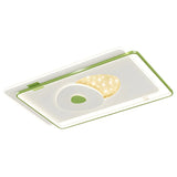 Green Rectangle Dimmable LED Flush Mount Ceiling Light Image - 13