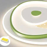 Green Rectangle Dimmable LED Flush Mount Ceiling Light Image - 15