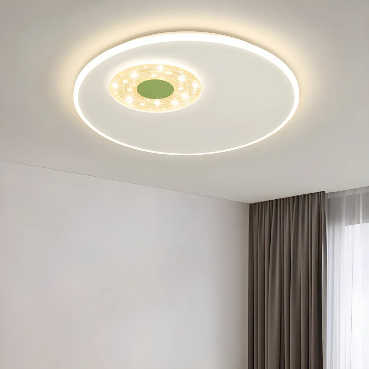 Green Rectangle Dimmable LED Flush Mount Ceiling Light Image - 19