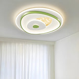 Green Rectangle Dimmable LED Flush Mount Ceiling Light Image - 20