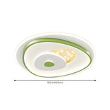 Green Rectangle Dimmable LED Flush Mount Ceiling Light #size