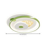 Green Rectangle Dimmable LED Flush Mount Ceiling Light Image - 23