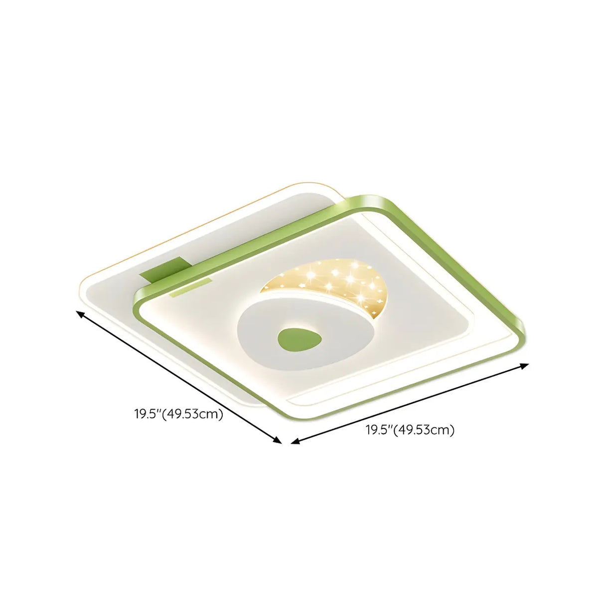 Green Rectangle Dimmable LED Flush Mount Ceiling Light Image - 24
