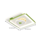 Green Rectangle Dimmable LED Flush Mount Ceiling Light Image - 24