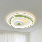 Green Rectangle Dimmable LED Flush Mount Ceiling Light Image - 3