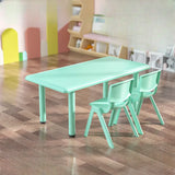Green Rectangle Rounded Corners Toddler Table Chair Set Image - 1
